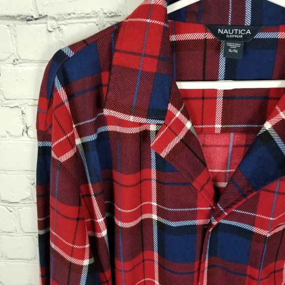 NAUTICA | Sleepwear button up plaid sleep shirt - Picture 2 of 6